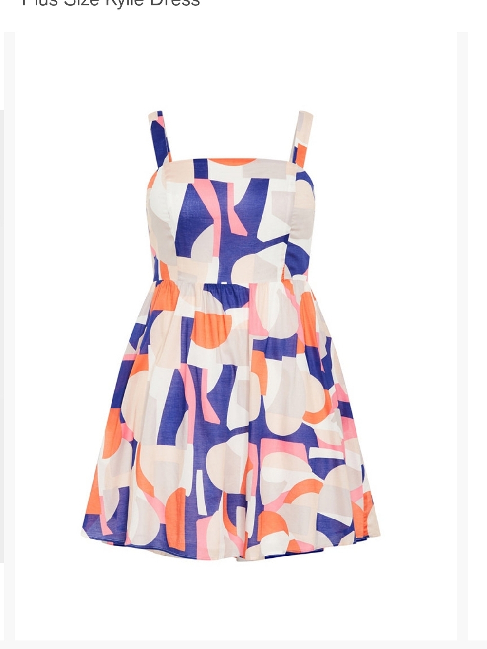 City Chic Abstract Geometric Mini Dress in White, Blue & Pink